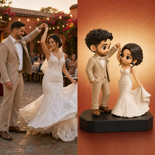 A Romantic Outdoor Wedding Turned Into a Couple Figurine
