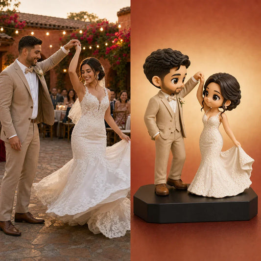 A Romantic Outdoor Wedding Turned Into a Couple Figurine