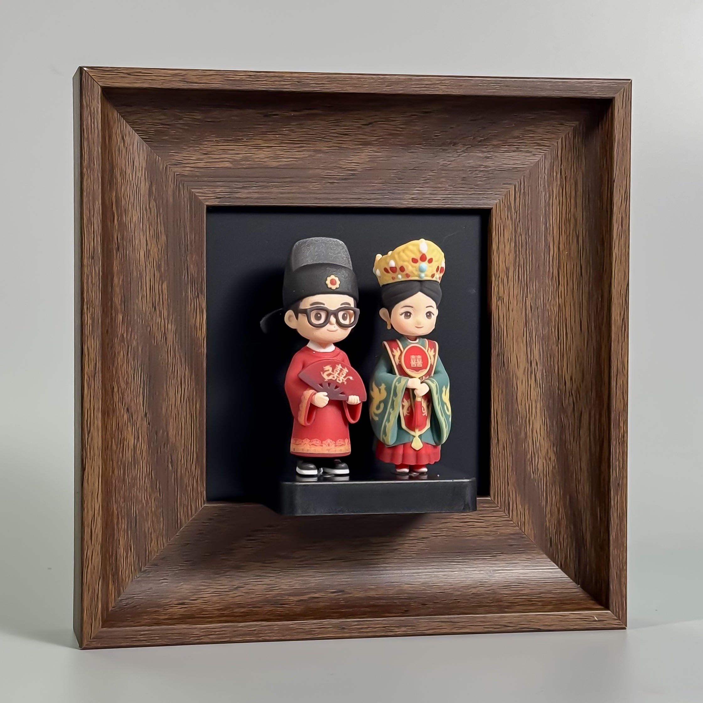 Custom Wedding Photo 3D Couple Figurine Gift Box