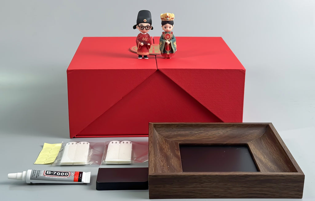 Custom Wedding Photo 3D Couple Figurine Gift Box