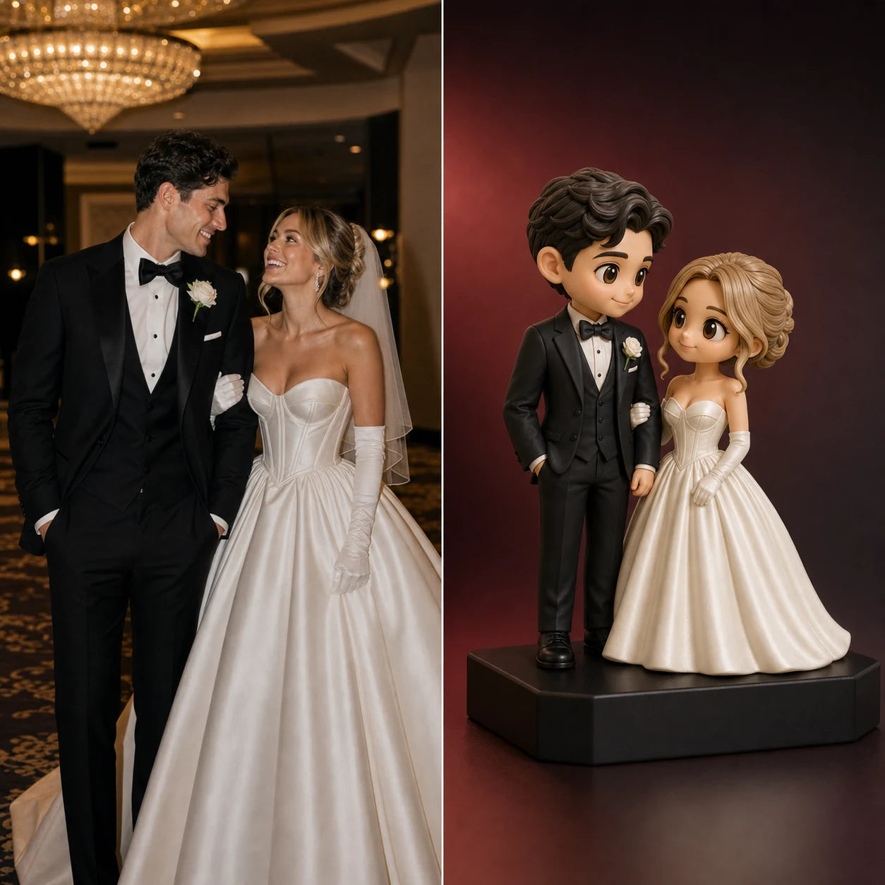 定制婚纱照3D情侣雕像礼盒 by MomentFig